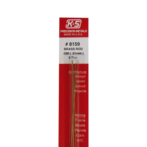 K&S Precision Metals ROD BRASS .020X12""5PK 8159